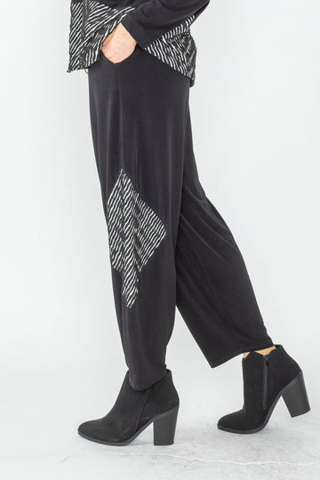 Black Baggy Elastic Pants